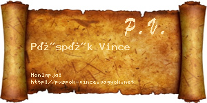Püspök Vince névjegykártya